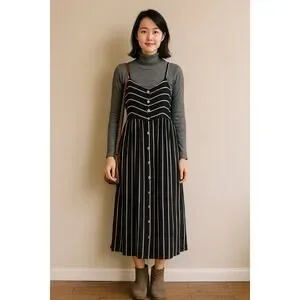 knee length dresses for ladies Pia Button Front Linen Midi Dress Porcelain main image 0